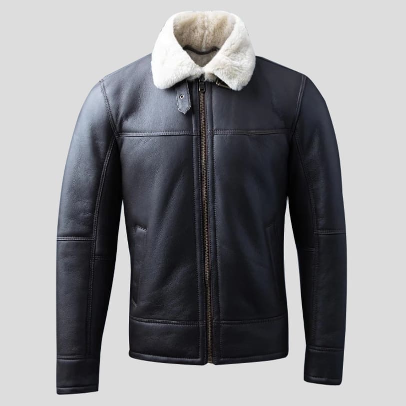 Veste en cuir de mouton retourné pour homme