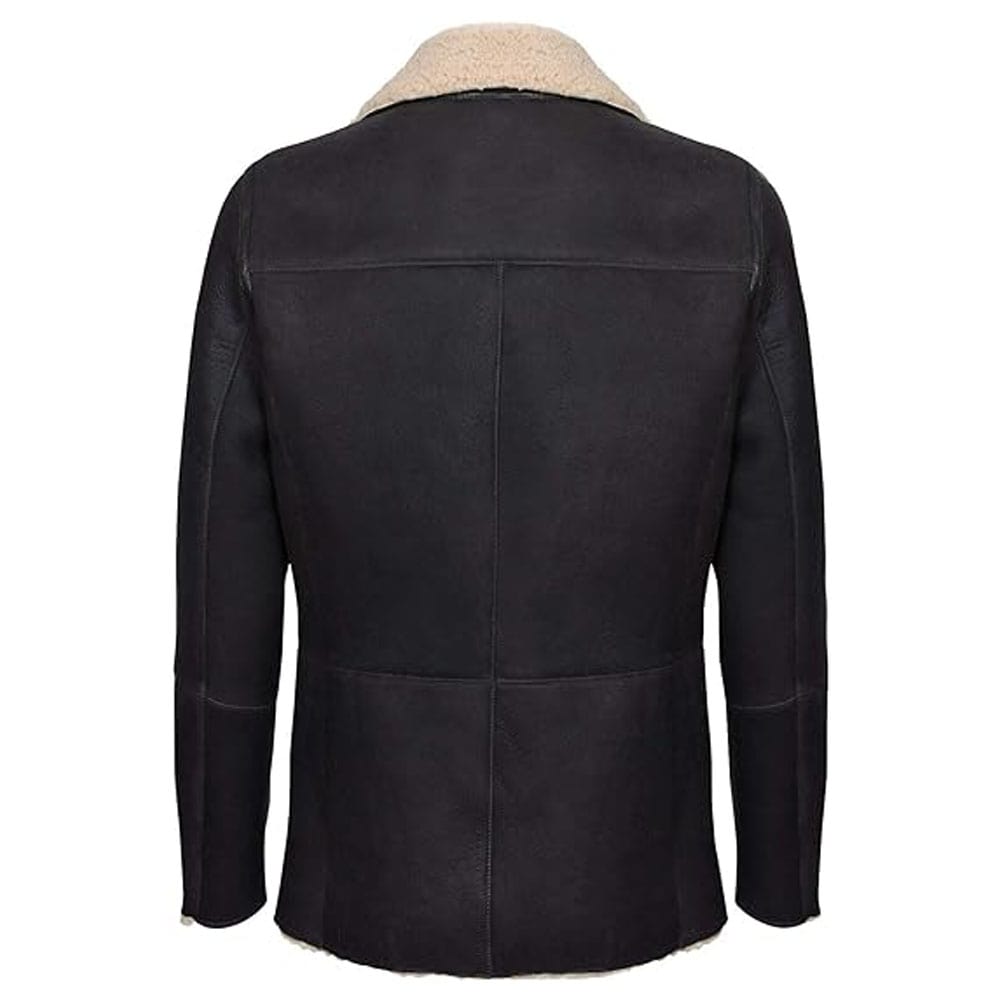 Manteau en cuir véritable de mouton pour homme