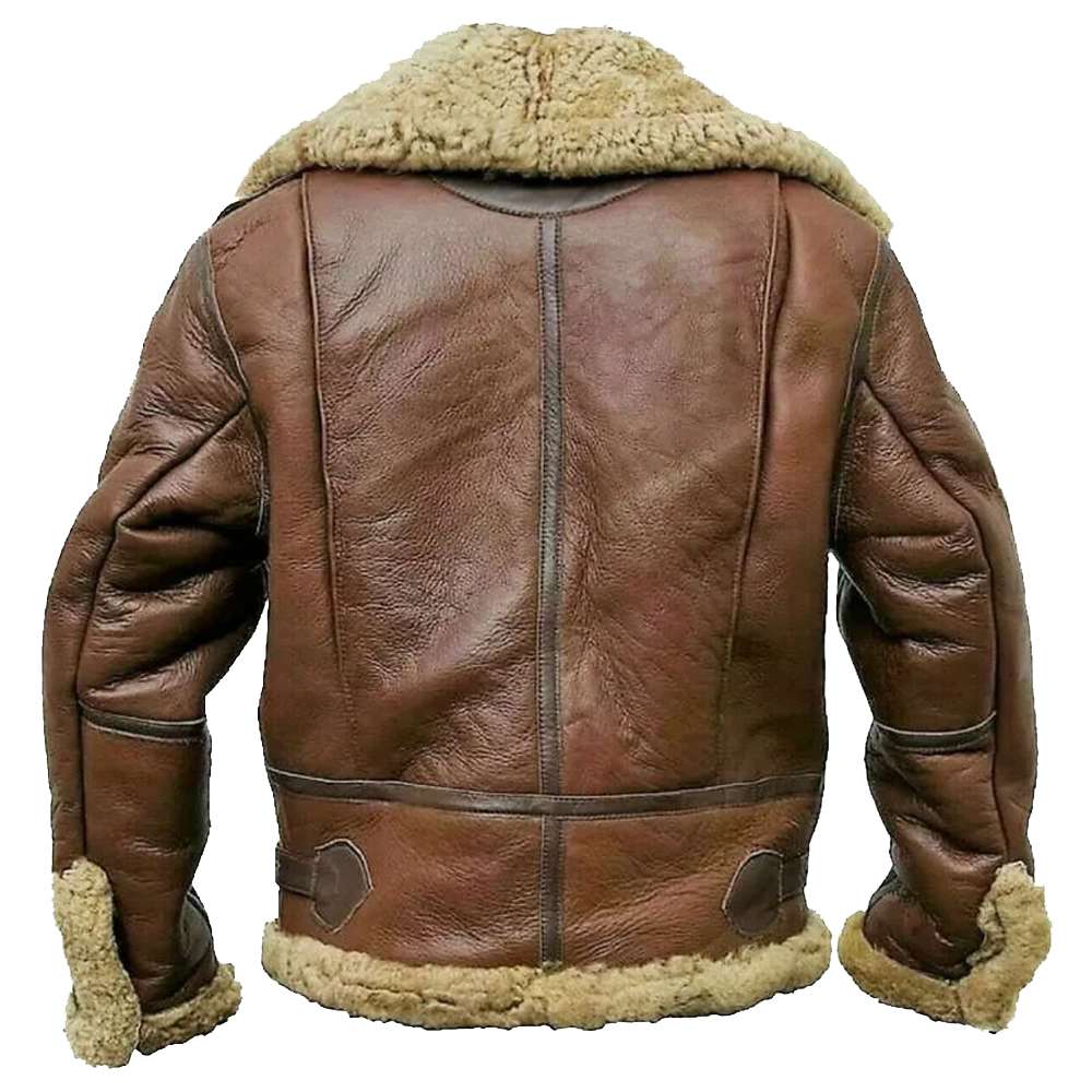 Blouson aviateur en cuir marron pour homme RAF B3 Aviator Pilot