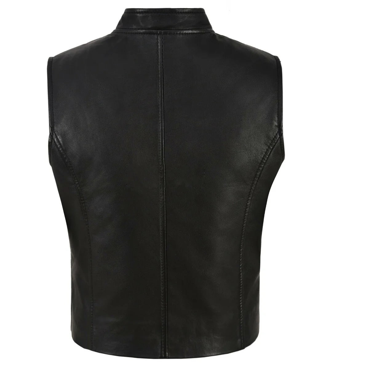 Gilet en cuir croisé style punk pour femme