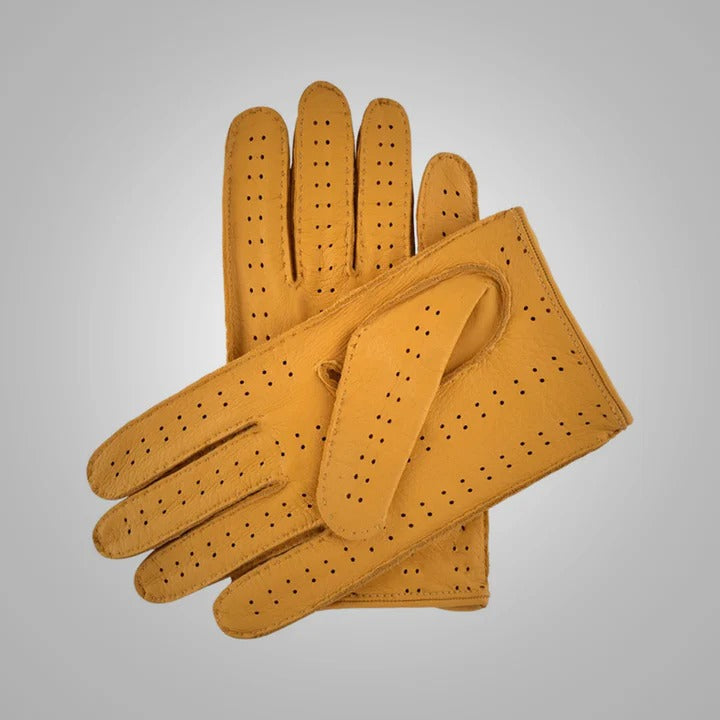 Gants de conduite en cuir de cerf de qualité supérieure pour hommes