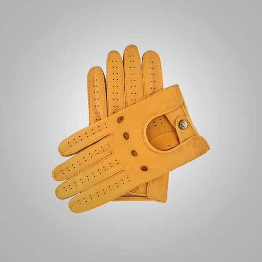 Gants de conduite en cuir de cerf de qualité supérieure pour hommes