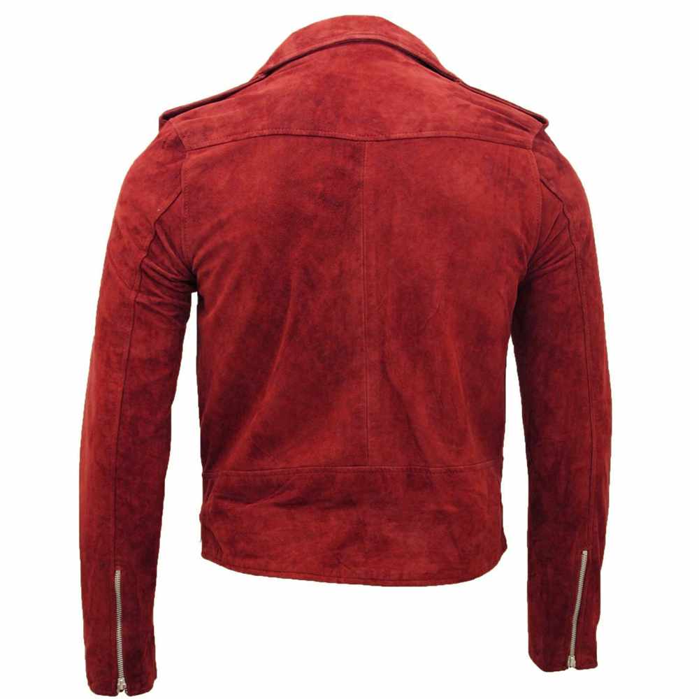 Men Native American Suede Leather Motorcycle Fashion Jacket