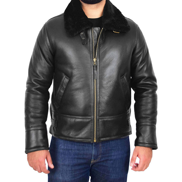 Veste de vol en peau de mouton pour homme