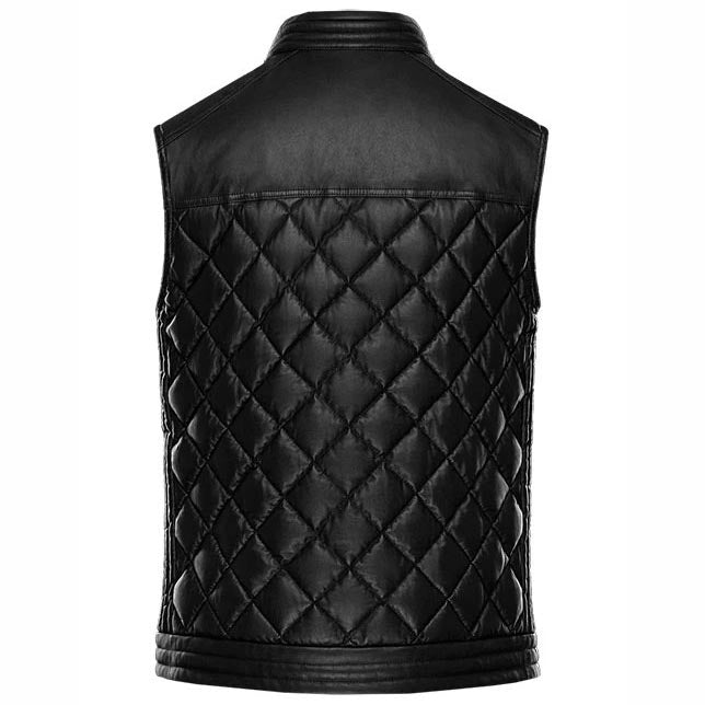 Gilet en cuir noir élégant et stylé pour homme