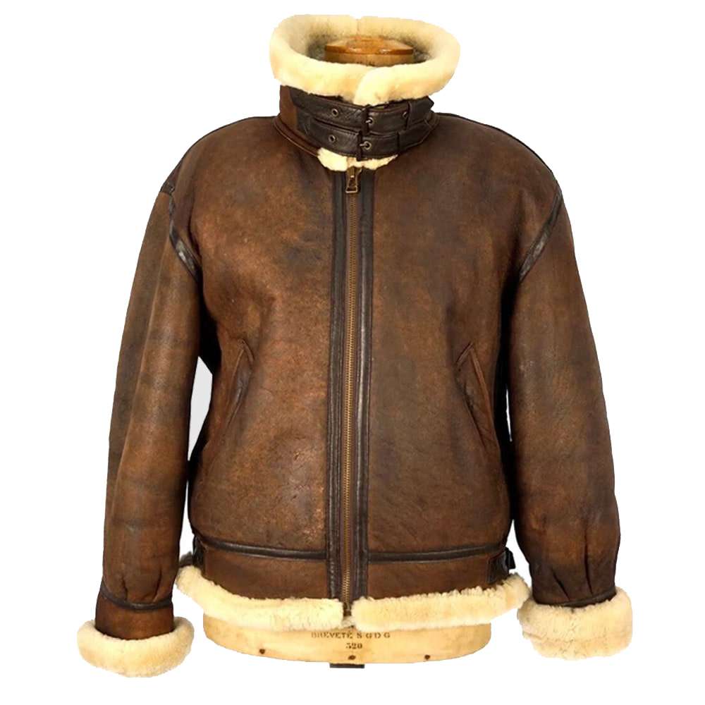 Vintage B3 Bomber Pilot Sheep Leather Jacket Women