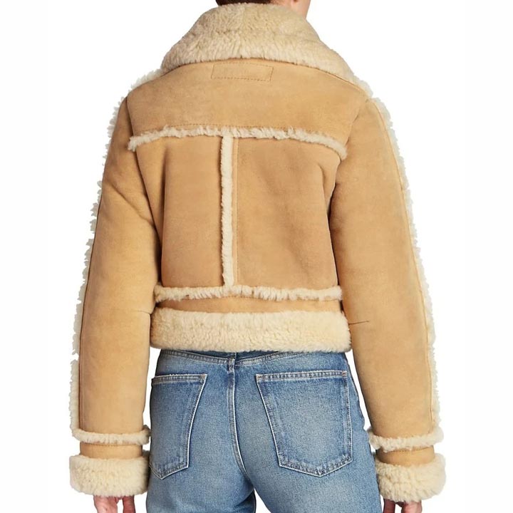 Women B3 Bomber Shearling Fur Coat Aviator Jacket