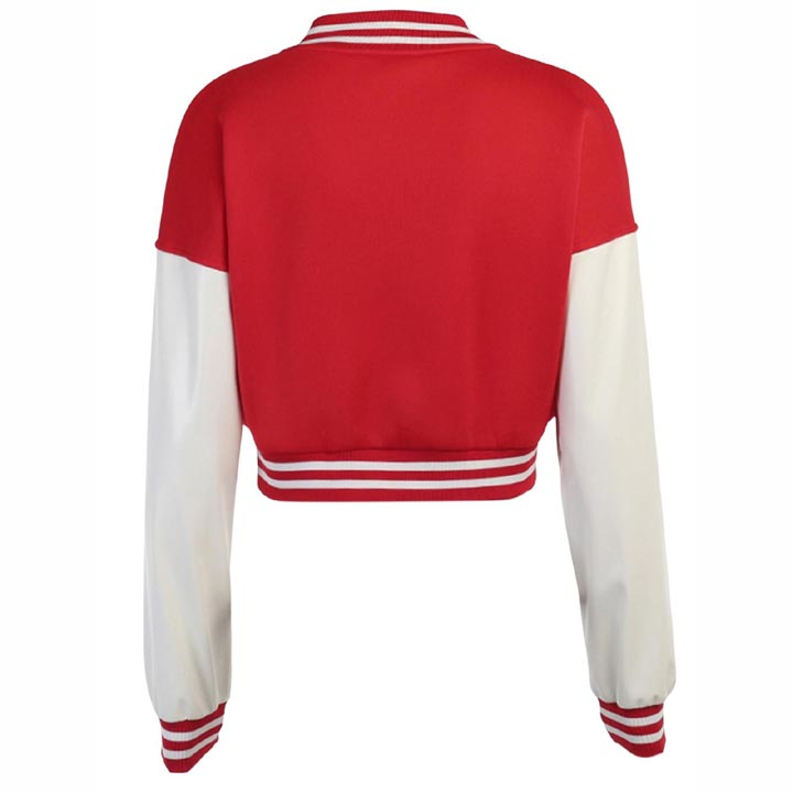 Women Cropped Varsity Baseball Jacket