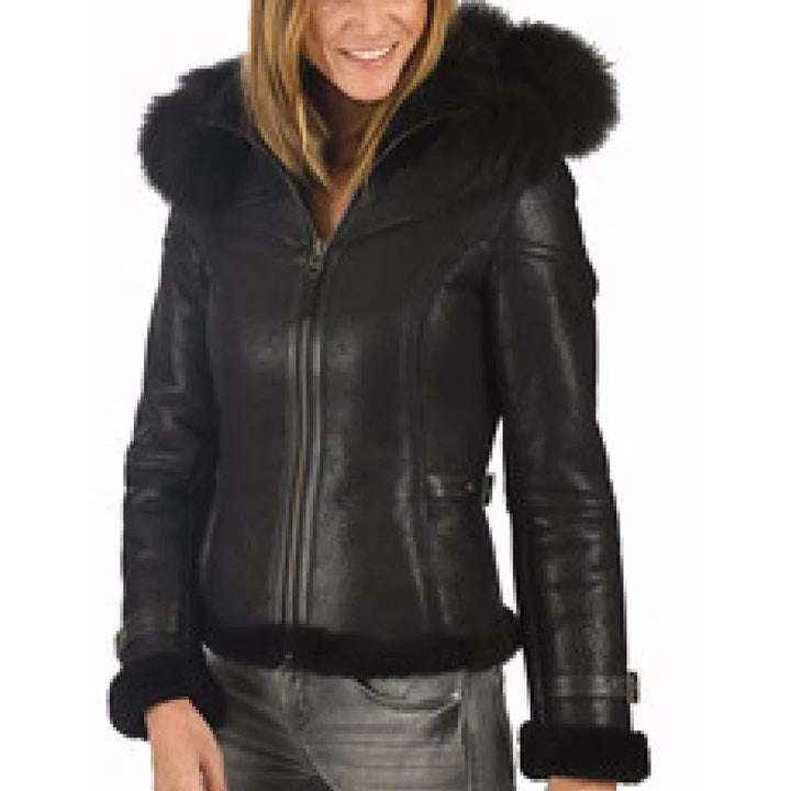 Damen Shearling Fliegerjacke aus Leder