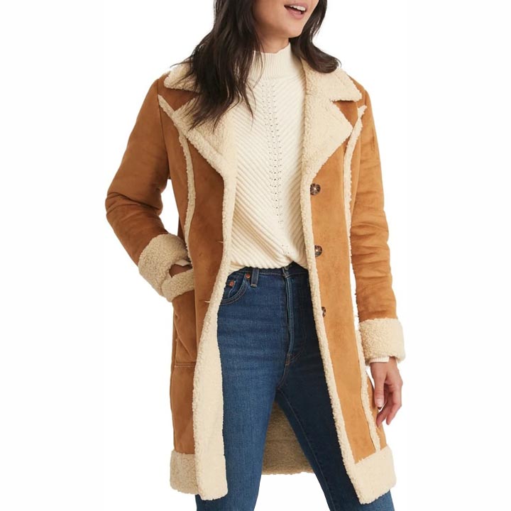 Manteau en fourrure de mouton pour femme