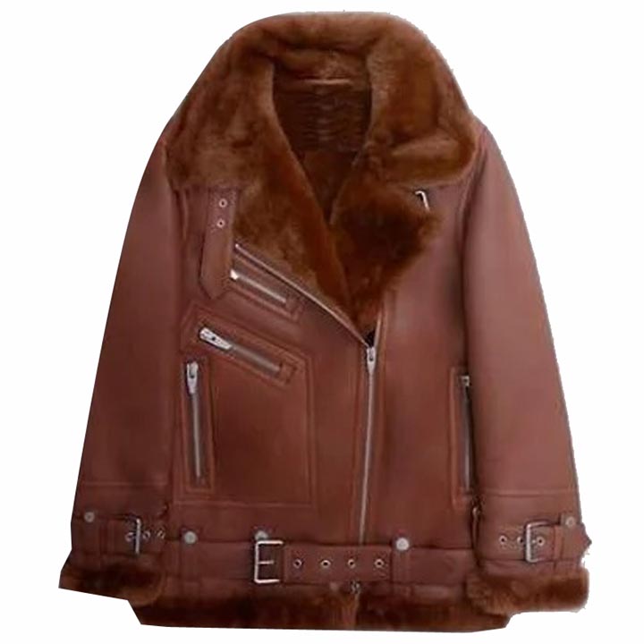 Veste en peau de mouton et fourrure de mouton pour femme B3 Bomber