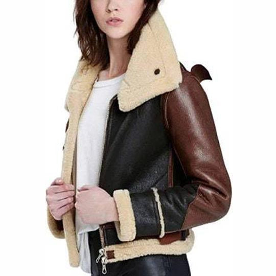 Blouson aviateur en peau de mouton retournée B3 Flight pour femme