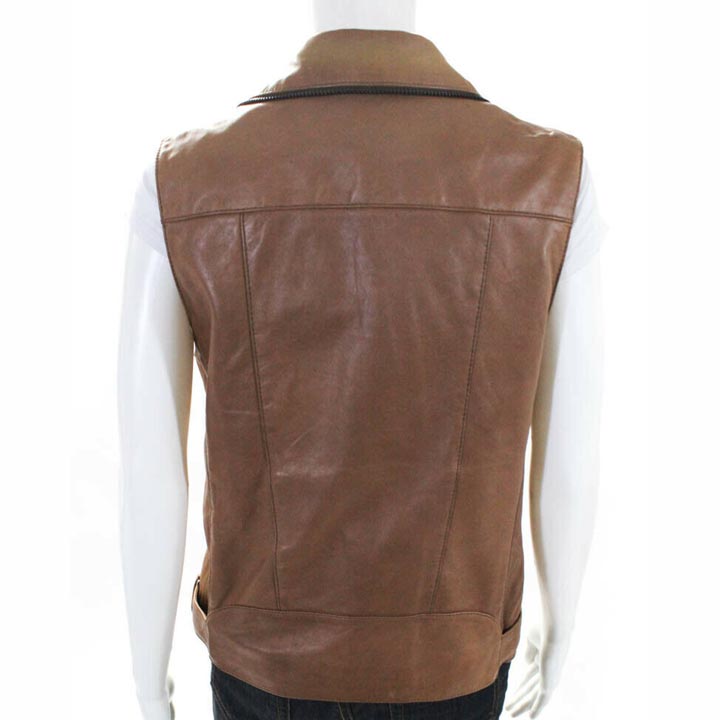 Gilet de moto en cuir d'agneau avec ceinture pour femme