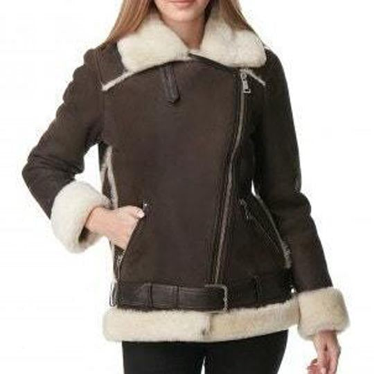 Women's Dark Brown B3 RAF Shearling Aviator Jacket