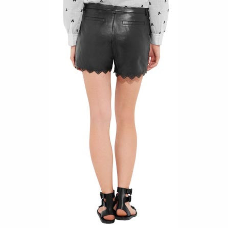 Short en cuir élégant pour femme