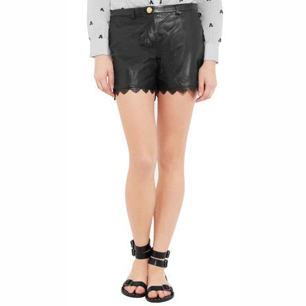 Short en cuir élégant pour femme