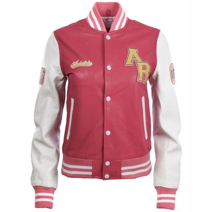 Women's Leather Varsity Letterman Bomber Jacket