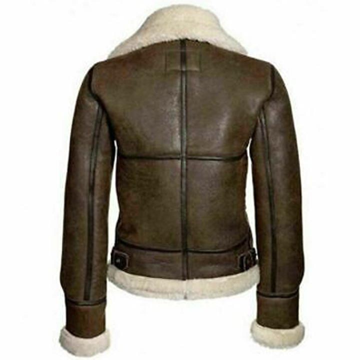 Women's RAF Aviator Sheepskin Shearling Bomber Jacket