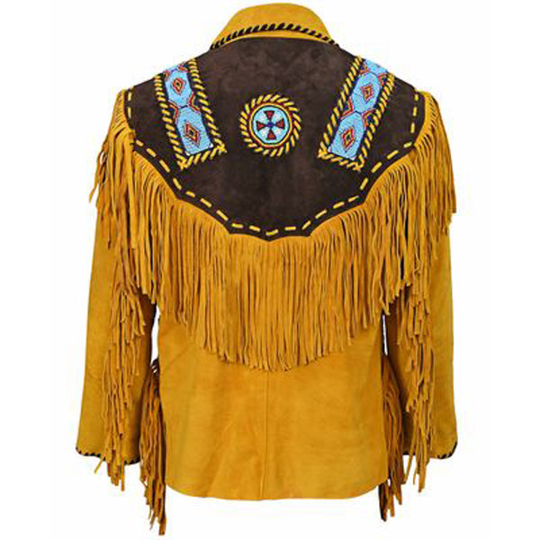 Veste authentique amérindienne western pour homme