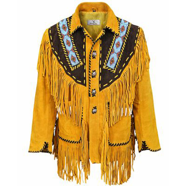 Veste authentique amérindienne western pour homme