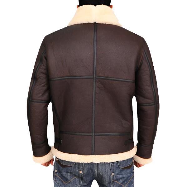 Blouson aviateur en cuir et peau de mouton retournée B3 Bomber