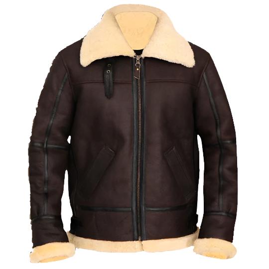 Blouson aviateur en cuir et peau de mouton retournée B3 Bomber