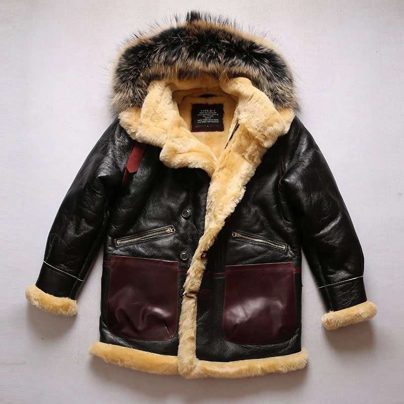 B7 Avfly Manteau en cuir de mouton de haute qualité de taille européenne