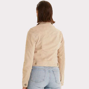 Beige Western-Wildlederjacke für Damen