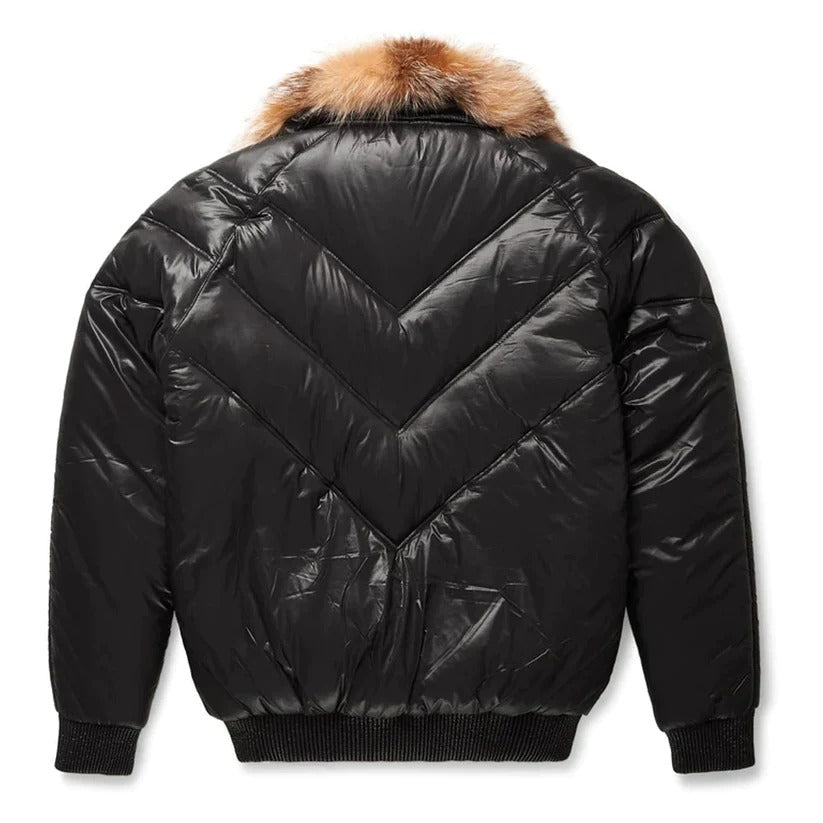 Blouson en cuir noir Bubble V-Bomber