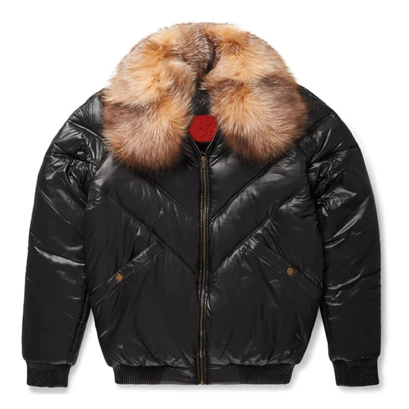 Blouson en cuir noir Bubble V-Bomber