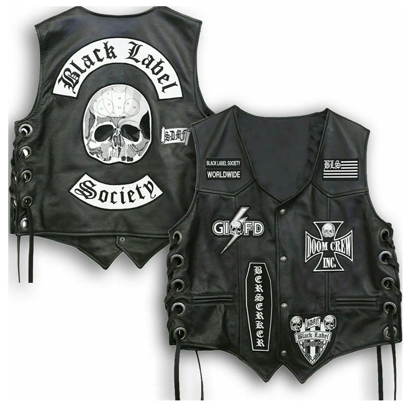 Gilet en cuir Doom Crew pour homme de la Black Label Society