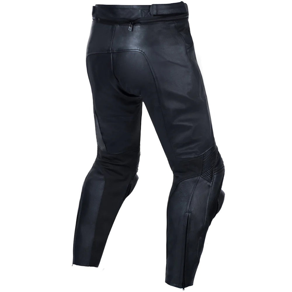 Schwarze Motorradrenn-Lederhose