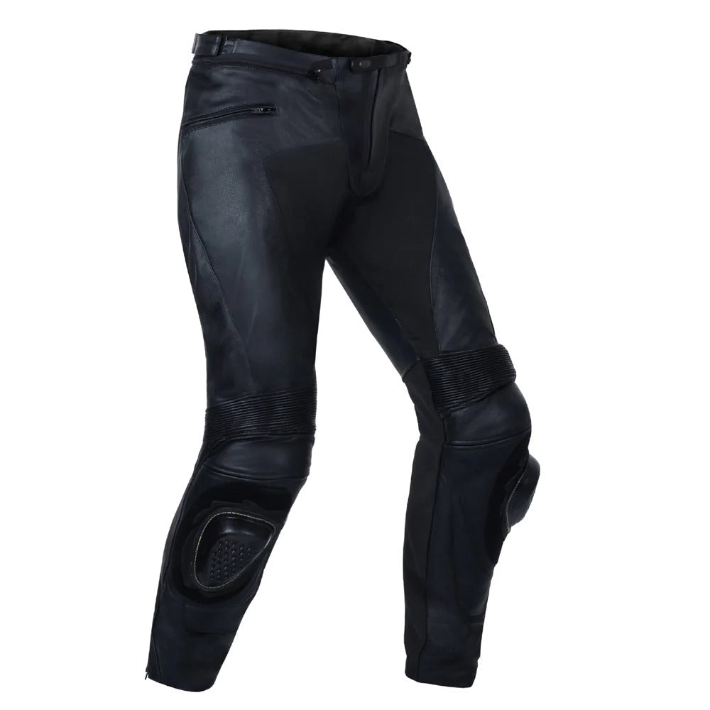 Schwarze Motorradrenn-Lederhose