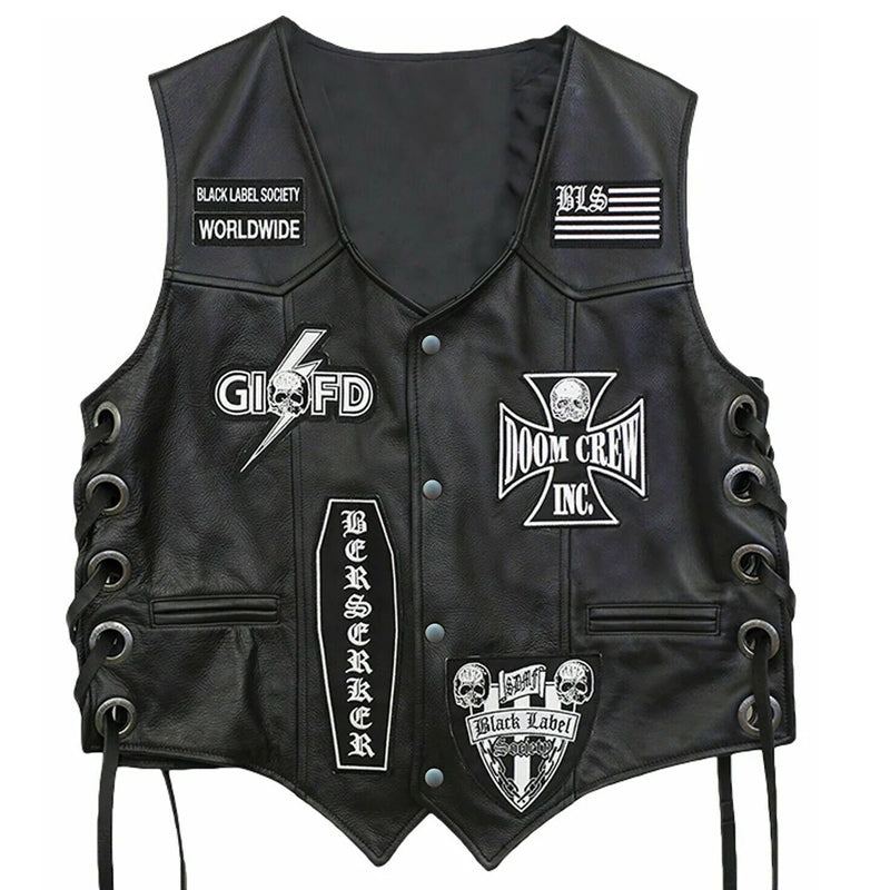 Gilet en cuir Doom Crew pour homme de la Black Label Society