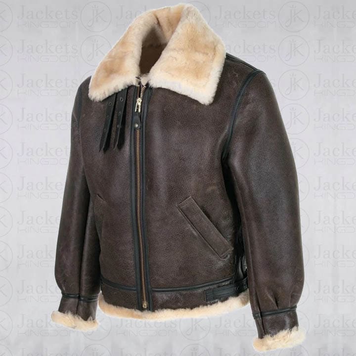 Classic B-3 Sheepskin Leather Bomber Jacket