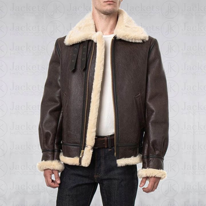 Classic B-3 Sheepskin Leather Bomber Jacket