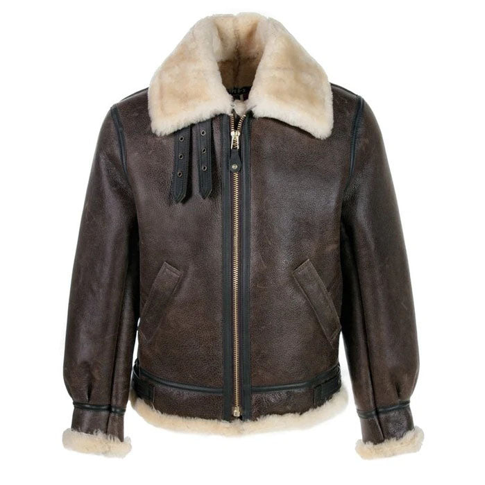 Classic B-3 Sheepskin Leather Bomber Jacket