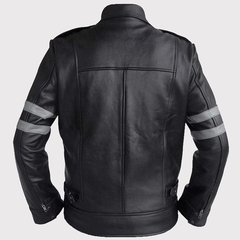 Veste de jeu en cuir classique Leon Kennedy RE6 - Resident Evil VI