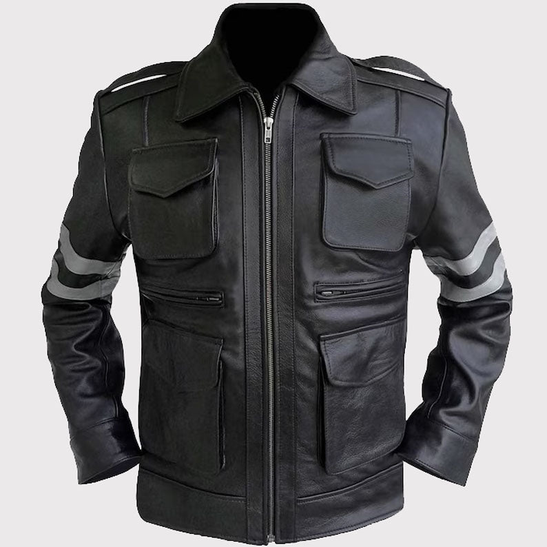 Veste de jeu en cuir classique Leon Kennedy RE6 - Resident Evil VI