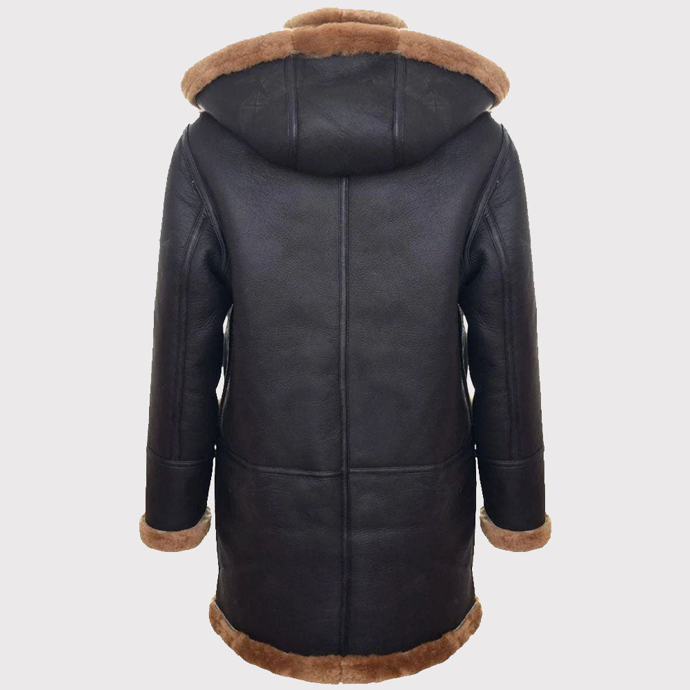 Manteau classique en peau de mouton véritable pour homme