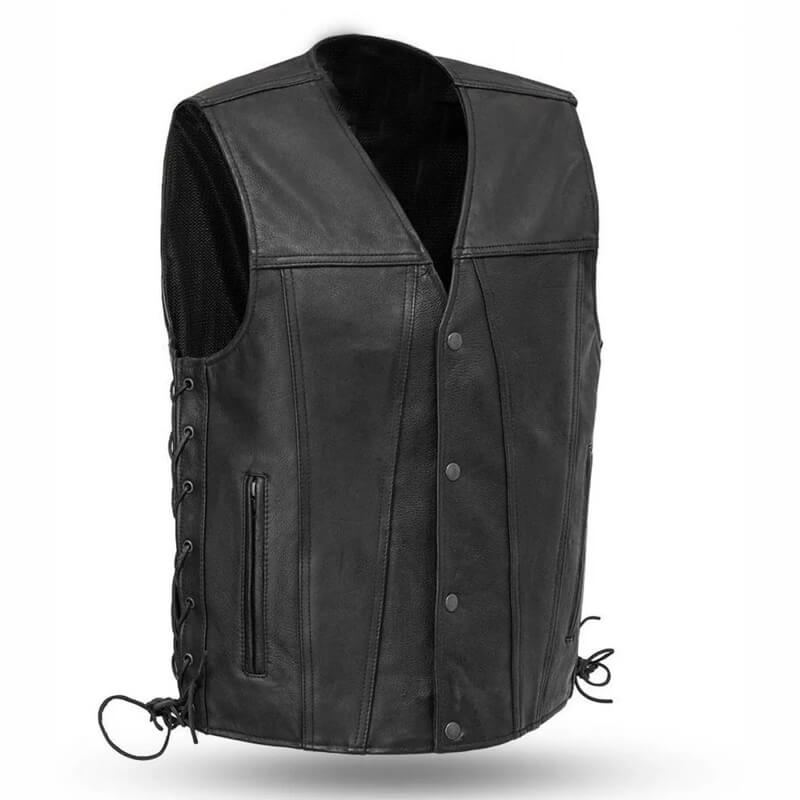 Gilet en cuir pour hommes du club de moto Gambler