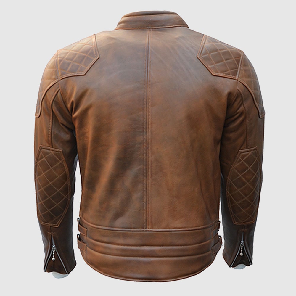 Veste en cuir blindée Goldtop 76 - Marron