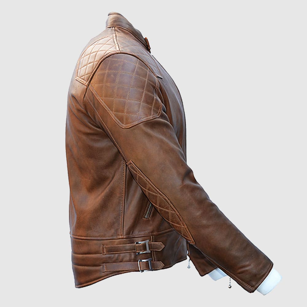 Veste en cuir blindée Goldtop 76 - Marron