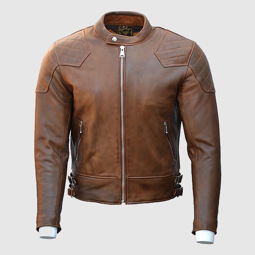 Veste en cuir blindée Goldtop 76 - Marron