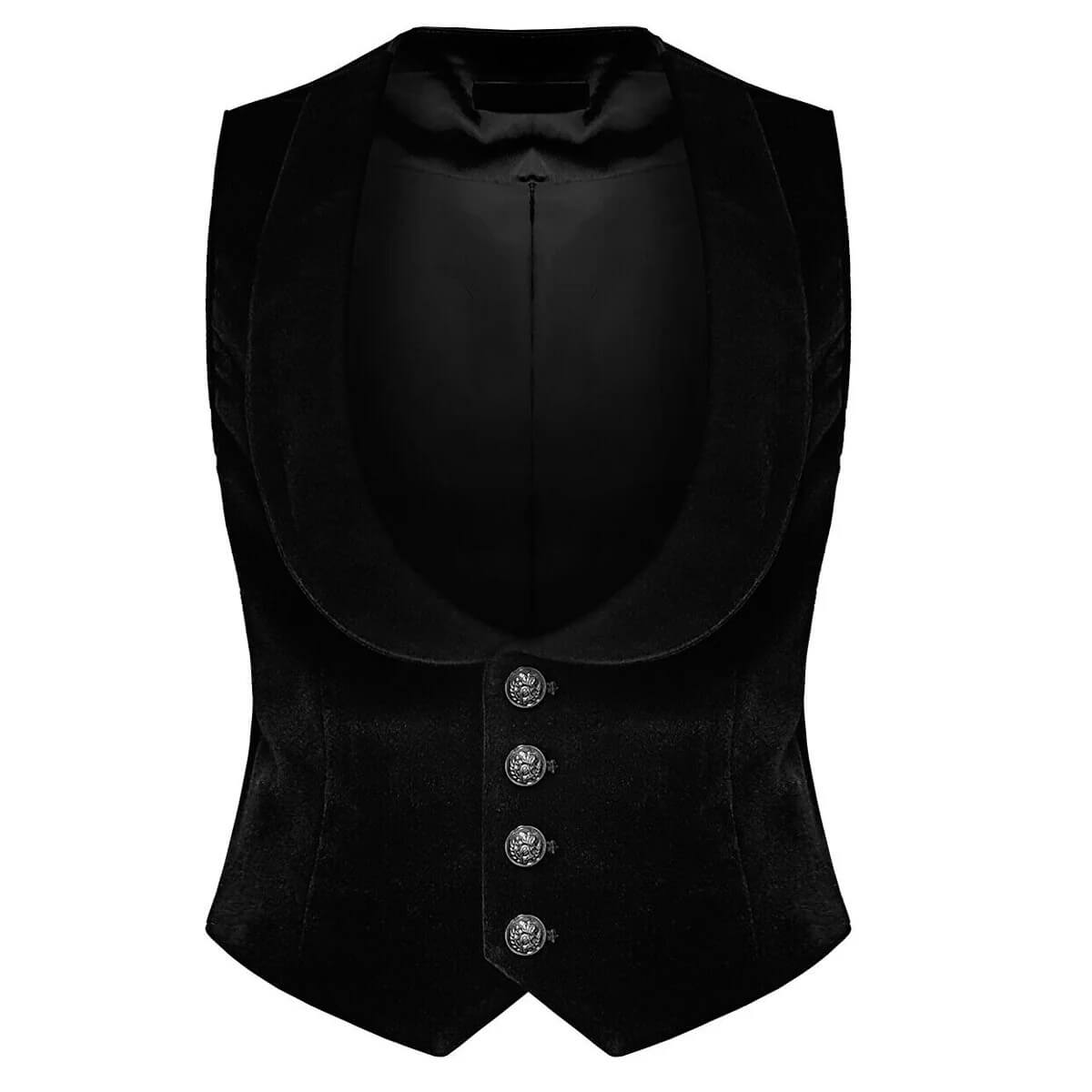 Gilet noir gothique en velours steampunk pour homme VTG