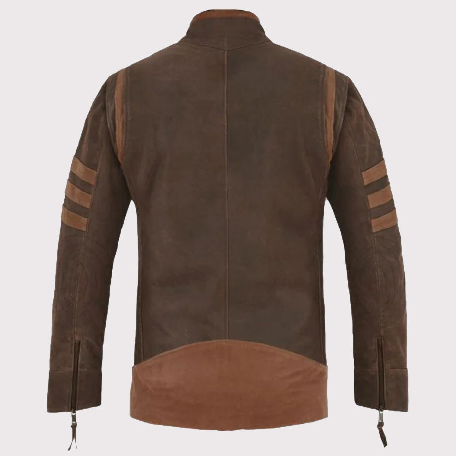 Veste en cuir marron Wolverine X-Men faite à la main