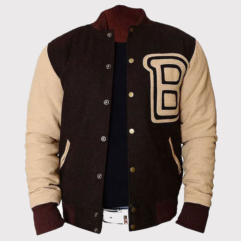 Veste bomber universitaire en laine pour homme de Hotline Miami