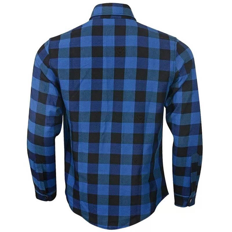 Chemise de moto blindée CE en flanelle doublée de Kevlar® DuPont™ pour homme