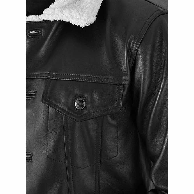 Veste en cuir Sherpa