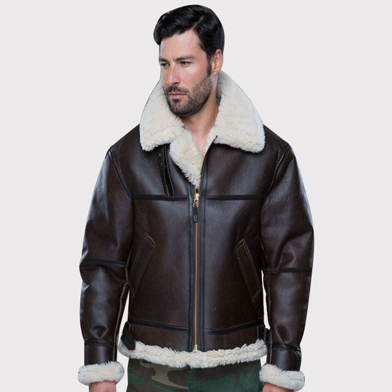 Blouson aviateur en peau de mouton B3 pour homme